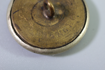2x Original Metal Uniform Buttons, French Hunting Buttons, circa 1870, from an old uniform tailor's shop