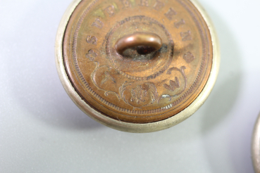 2x Original metal uniform buttons from the stock of an old uniform tailor