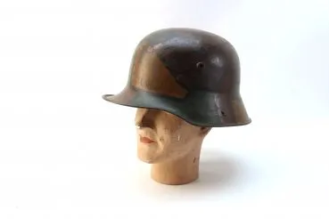 ww1 Deutsches Reich 1. Weltkrieg Stahlhelm M 16 mit Mimikry camo Tarnanstrich, TJ 68 im Super Zustand