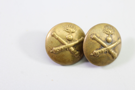 2x Original Metall Uniform Knopf, Uniformknopf für Artillerie