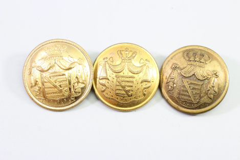 Original Metall Uniform Knopf, Uniformknopf für Sächsische Uniform