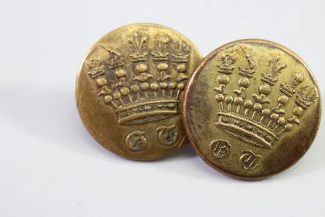 Original Metall Uniform Knopf, Uniformknopf/ Livreekopf mit Krone Preis pro Knopf