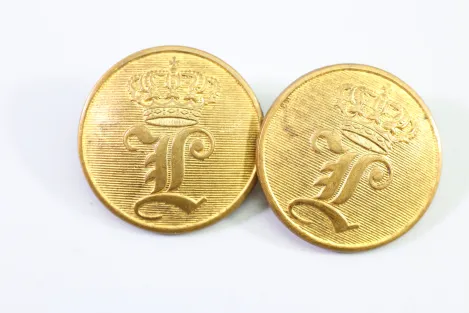 2x Baden Uniform Buttons with the Monogram of Grand Duke Frederick I of Baden