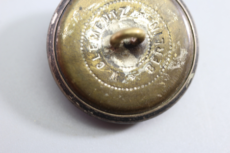 Livery uniform button, silver-plated uniform button for Prussian court officials.
