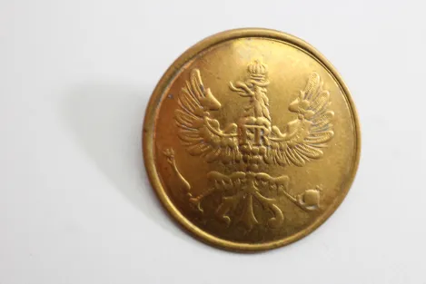 Livery uniform button, Kingdom of Prussia, metal uniform button, from an old uniform tailor's shop, original piece