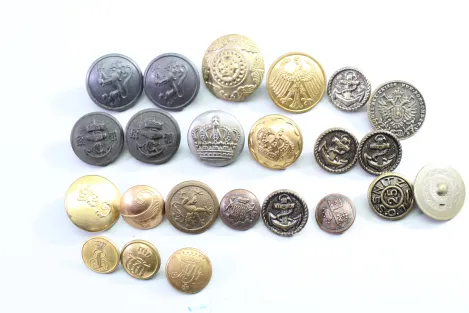 23x Livree Uniformknöpfe, Knopf Metall Uniform Knopf, Bestand aus einer alten Uniformschneiderei