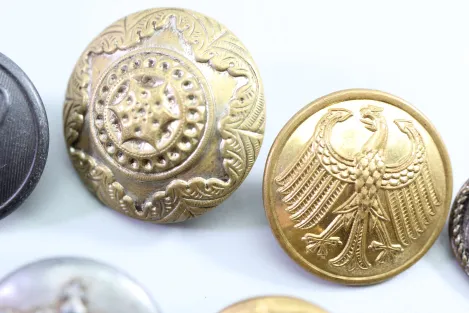 23x Livery Uniform Buttons, Metal Uniform Buttons, from an old uniform tailor's shop