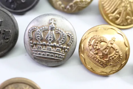 23x Livery Uniform Buttons, Metal Uniform Buttons, from an old uniform tailor's shop