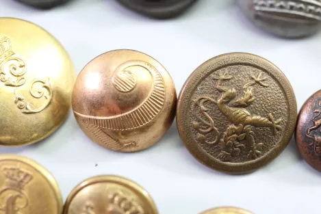 23x Livery Uniform Buttons, Metal Uniform Buttons, from an old uniform tailor's shop
