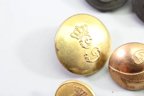 23x Livery Uniform Buttons, Metal Uniform Buttons, from an old uniform tailor's shop