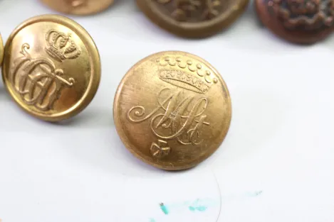23x Livery Uniform Buttons, Metal Uniform Buttons, from an old uniform tailor's shop
