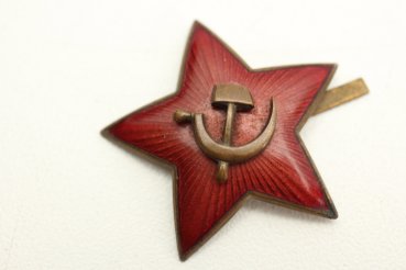 Russisches Mützenabzeichen "Roter Stern, groß" 2 teilige Ausführung !!