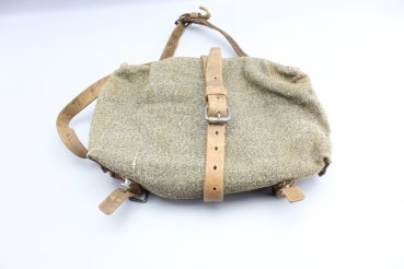 Wehrmacht Swiss Army 1938 leather / linen bag with manufacturer