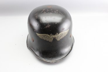 Blue steel helmet Luftschutz Gladiator Reichsluftschutzbund, denazified