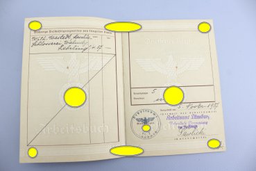 ww2 work book and identification card of a Lüneburger, Lüneburg - Land