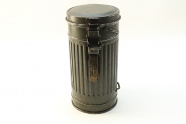 Wehrmacht gas mask box with manufacturer, name of wearer, unit, WaA and 1936