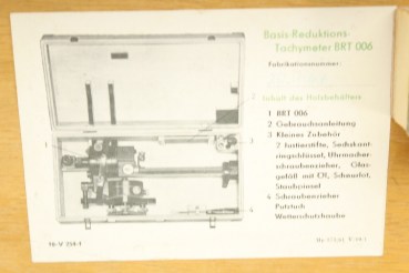 DDR / NVA Carl Zeiss BRT 006 Basis Reduktions Tachymeter Theodolit BRT006, Offiziershochschule Ernst Thälmann