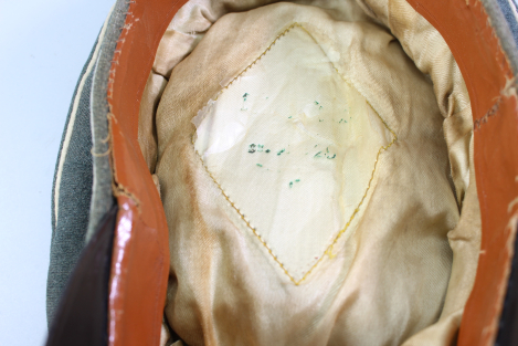 Early peaked cap for infantry officers, so-called "crumpled cap," circa 1940.