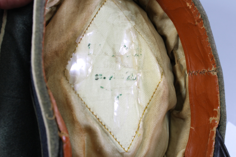 Early peaked cap for infantry officers, so-called "crumpled cap," circa 1940.