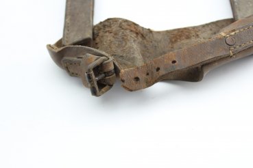 WW2 Wehrmacht Klappspatentasche, Leder Tasche für Klappspaten Verschlußriemen beschädigt, Gestempelt 1937 NR. 8832