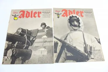 Wehrmacht Der Adler special print edition March 1, 1943 11 aircraft, 40 tanks and 15 bunkers and February 1, 1943 tested in the ice wind tunnel