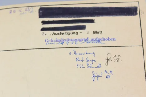 Geheime Verschlusssache der DDR, Bericht Kampfstoffe