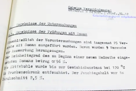 Geheime Verschlusssache der DDR, Bericht Kampfstoffe