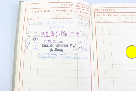 Army Service Record – 340th Infantry Division / IR 763 – Andreas von Klopotek – 1941, Missing