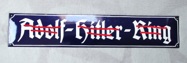 Emaille Straßenschild Adolf Hitler Ring