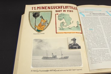 Kriegsmarine Schiffswappen, Wappen  des Minensuchbootes  1103 der 11. MG Flottille