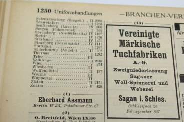 Deutsches Reichs-Adressbuch für Industrie, Gewerbe, Handel, Landwirtschaft 1942, Hersteller und Verkaufsadressen