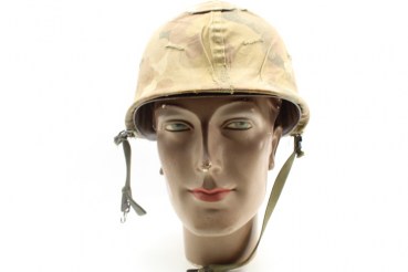 WW2 US helmet, combat helmet with camouflage cover and liner inner helmet