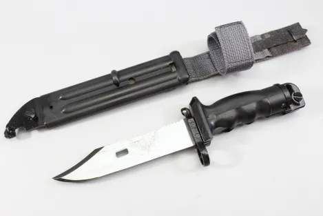 Combat knife 87, survival knife KM 87 of the National People's Army with complete survival capsule in the handle, original