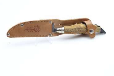 Traditional knife, hunting knife, deer dagger with deer foot