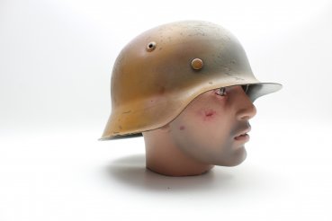 M42 Stahlhelm Hersteller hKp63 Tarnanstrich Normandie, Filmanfertigung kein Original