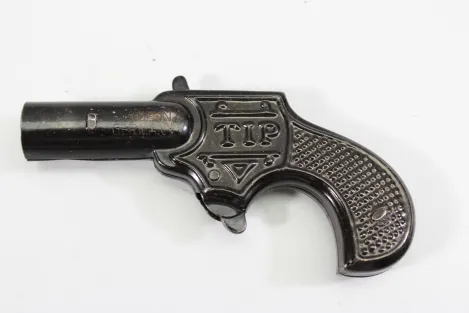Antike Kinder Spielzeug-Knallkorkenpistole der Marke TIP, hergestellt in Deutschland ca 1930