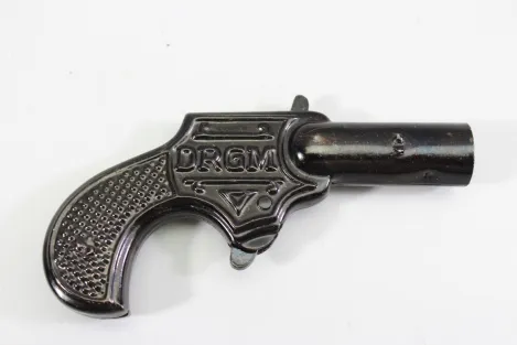 Antike Kinder Spielzeug-Knallkorkenpistole der Marke TIP, hergestellt in Deutschland ca 1930