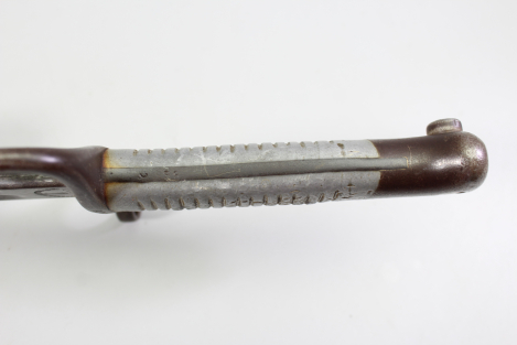 Short edged weapon – Argentine Model 1891 bayonet (WKC) with matching scabbard.