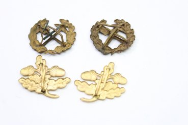 2 collar badges - Freikorps collar tabs and 2x Voluntary Labor Service cap badges