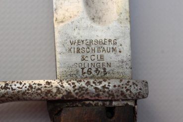 ww1 Seitengewehr 84/98 - Bajonett, Hersteller Weyersberg Kirschbaum & Co, Solingen 1917