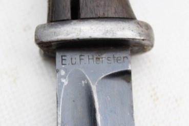 Ww2 German Original Wehrmacht Bajonett K98 ohne Scheide, WaA gestempelt auf Arretier Knopf und Griffstück