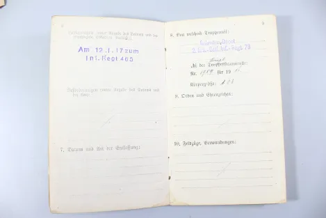 Originaler Nachlass des Soldaten Theodor Wellmann aus dem 1. & 2. Weltkrieg, Tapferkeitsmedaille als Musketier bei Liuilly Marne 02.09.1918 mit Gravur, Urkunde, Wehrpass