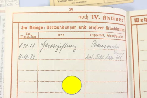 Originaler Nachlass des Soldaten Theodor Wellmann aus dem 1. & 2. Weltkrieg, Tapferkeitsmedaille als Musketier bei Liuilly Marne 02.09.1918 mit Gravur, Urkunde, Wehrpass