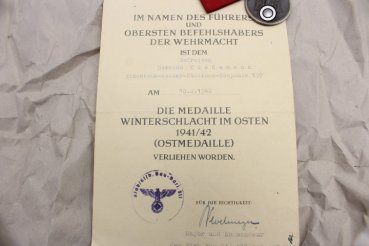 Orden / Urkunden/ Papier Konvolut EK1, Winterschlacht, VWA schwarz von einer Person, Eisenb.-Bau-BTL
