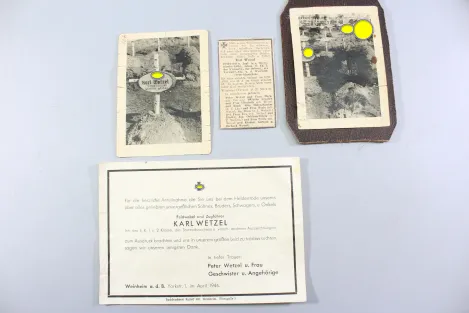 Dokumentenkonvolut zum Feldwebel Karl Wetzel – Gefallen 1944