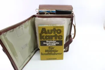 DDR NVA Karten Diensttasche mit Inhalt Kompaß, Schlagstock etc