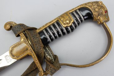 WW2 Wehrmacht lion head saber manufactured by Carl Eickhorn Solingen
