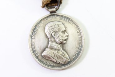 Austria Small Silver Bravery Medal on a Fighter Ribbon.