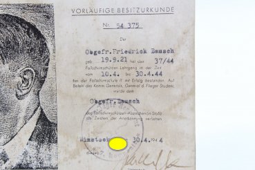 Preview: ww2 Provisional certificate of ownership for the Parachutist Badge