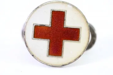 Wehrmacht 2 Rot Kreuz Manschettenknöpfe 935 Silber emailliert, Hersteller D & P